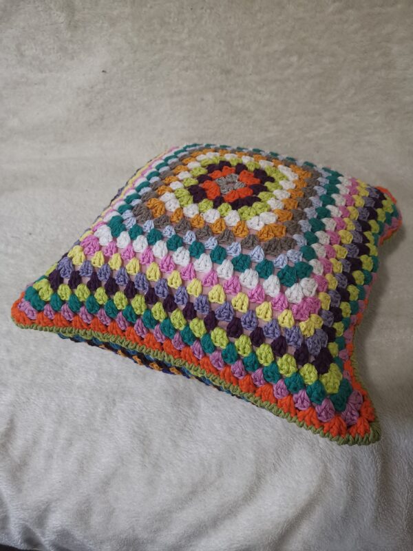 Cable knit pillow Knitted multicolored pillow case - Image 2