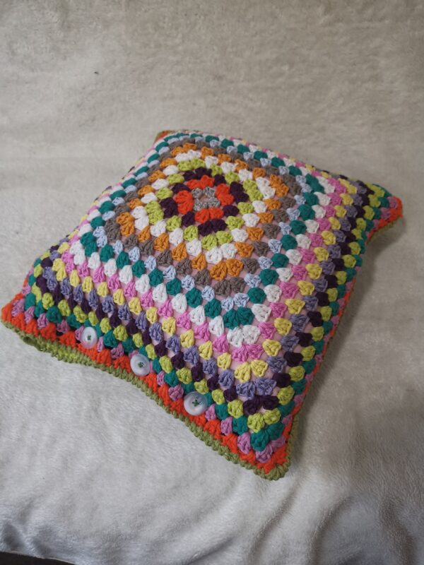 Cable knit pillow Knitted multicolored pillow case - Image 3