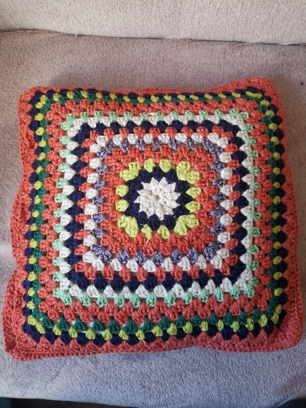 Pillow multicolored knitted case , Decorative pillow knitted cover - Image 2