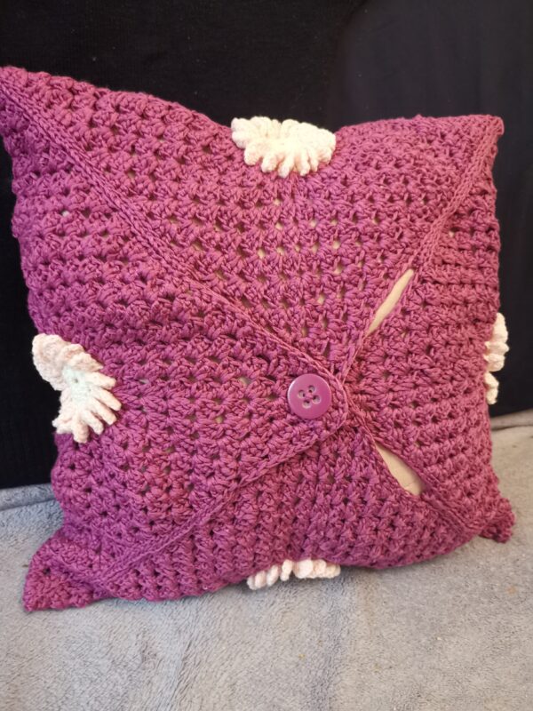 Cable knit pillow Knitted lilac pillow case - Image 2