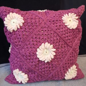 Cable knit pillow Knitted lilac pillow case