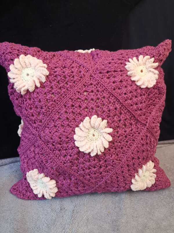 Cable knit pillow Knitted lilac pillow case