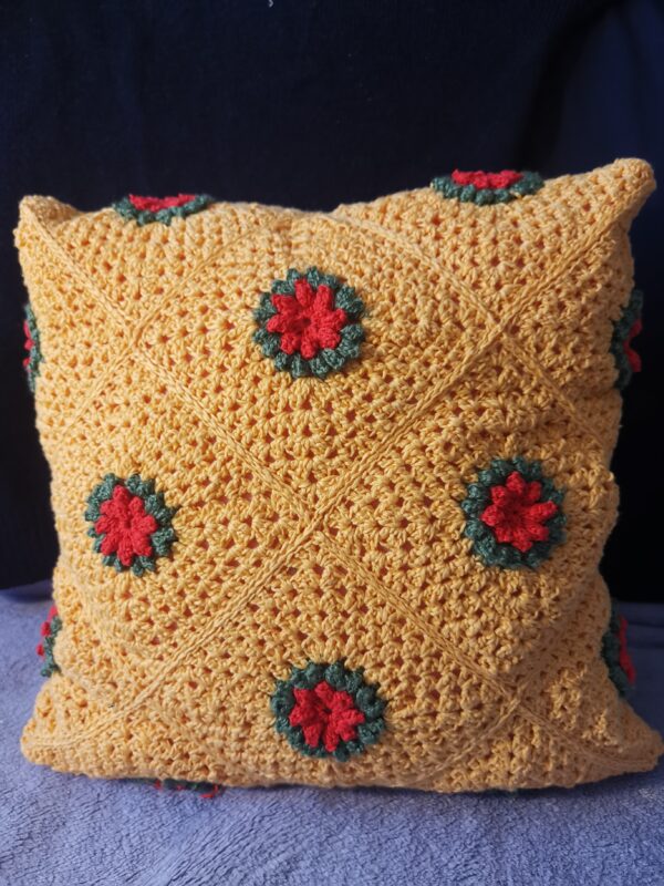 knit cable pillow Knitted orange pillow case