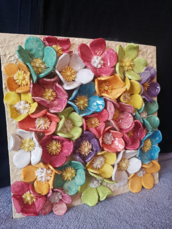 Wild flowers daisies ceramics panel - Image 6