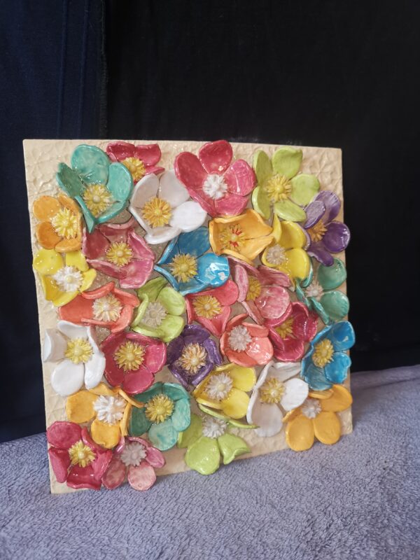 Wild flowers daisies ceramics panel - Image 7