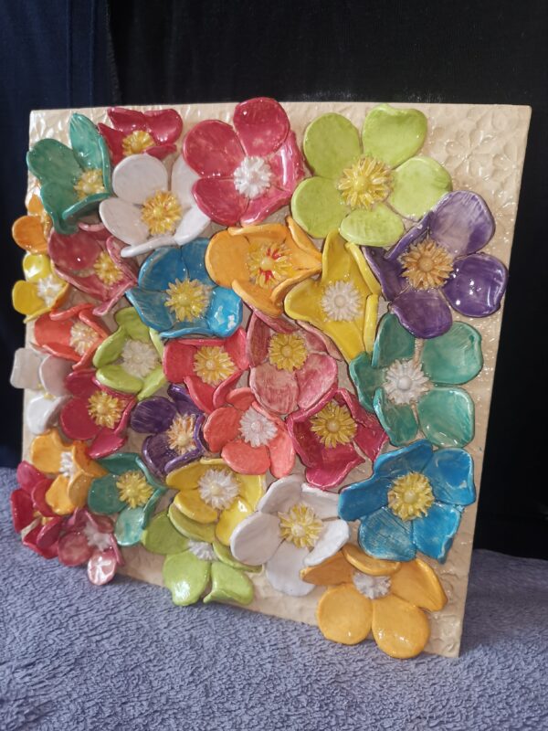Wild flowers daisies ceramics panel - Image 8