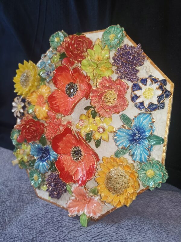 Poppies sunflower lilac wild flowers ceramic panel - Image 5