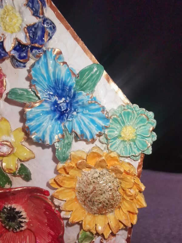 Poppies sunflower lilac wild flowers ceramic panel - Image 4