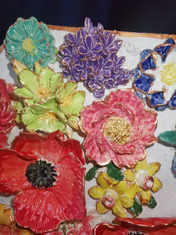 Poppies sunflower lilac wild flowers ceramic panel - Image 3