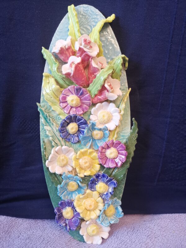 Flowers Chamomile bells wild flowers ceramic panel