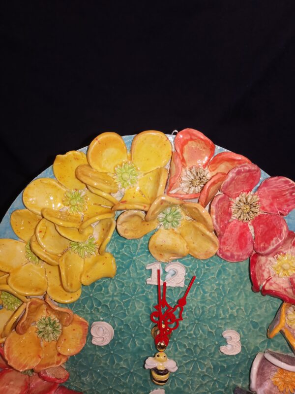 Wallclock Wild flowers daisies ceramics - Image 3
