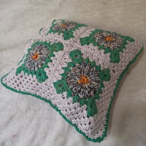 Cable knit pillow Knitted multicolored pillow case, Decorative pillow knitted cover, 16”x16”(40х40 cm).