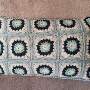 Pillow multicolored knitted case, Decorative pillow knitted cover, Cable knit pillow 40x60cm.