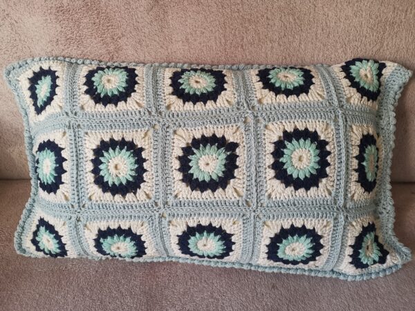 Pillow multicolored knitted case, Decorative pillow knitted cover, Cable knit pillow 40x60cm.