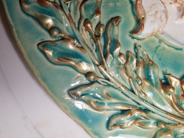 Wall Clock sculptural ceramic handmade - Image 5