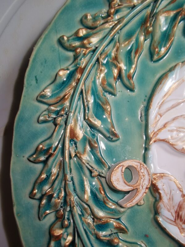 Wall Clock sculptural ceramic handmade - Image 6