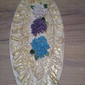 Lilac openwork  3D   ceramic plate,  handmade