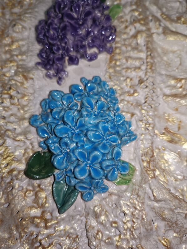 Lilac openwork  3D   ceramic plate,  handmade - Image 2