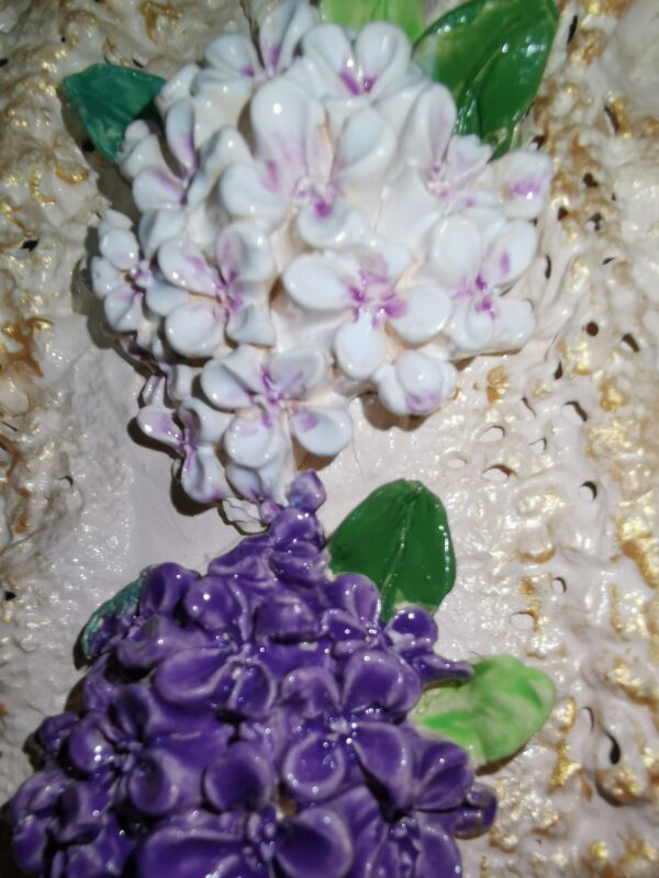 Lilac openwork  3D   ceramic plate,  handmade - Image 7