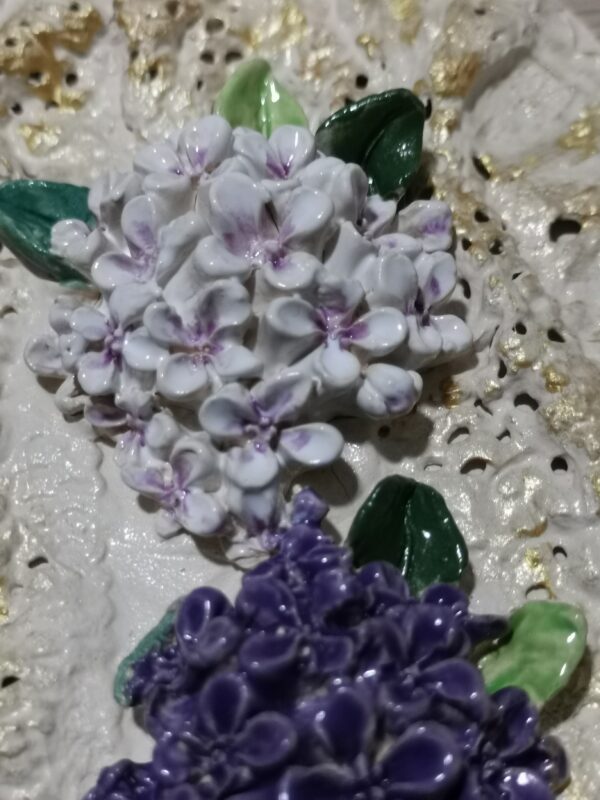 Lilac openwork  3D   ceramic plate,  handmade - Image 5
