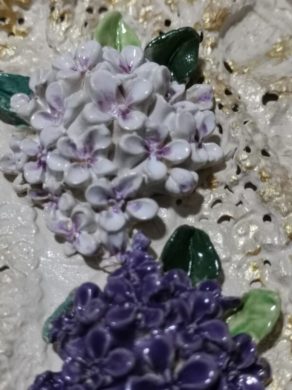 Lilac openwork  3D   ceramic plate,  handmade - Image 4