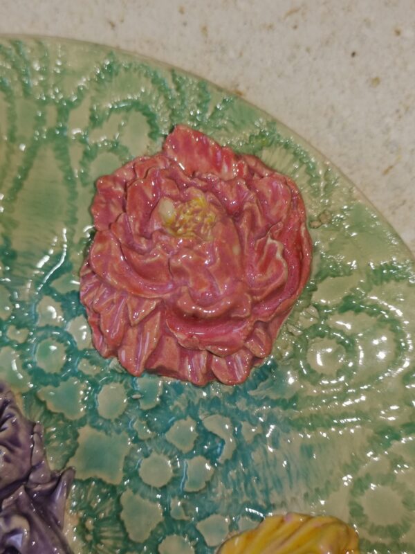 Irises flowers sculptural ceramic plate,  handmade. - Image 2