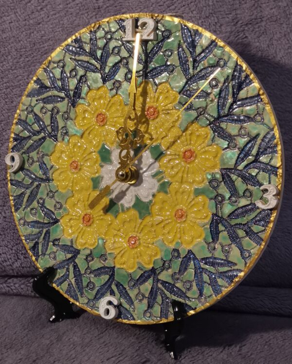Wall clock painted  ceramic  handmade - Image 2