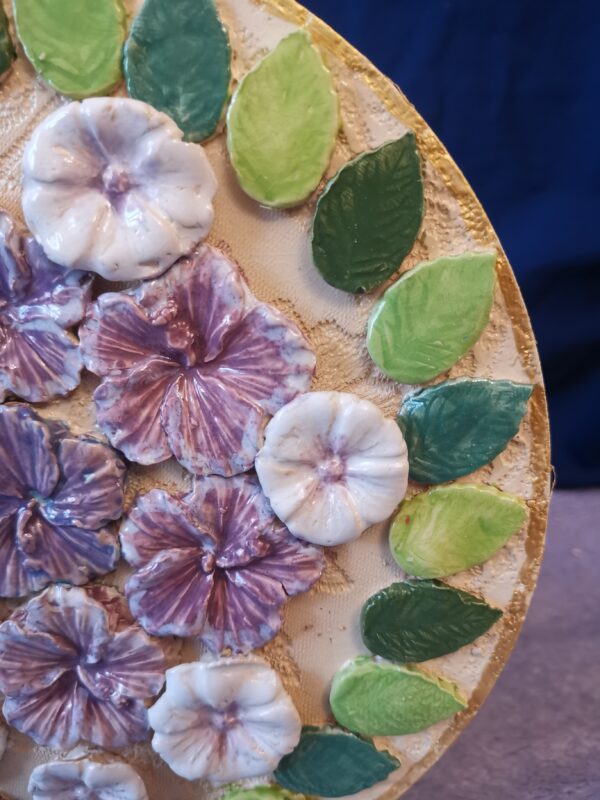 Daisieswild sculptural 3D flowers ceramic panel,  handmade, Still life. - Image 3