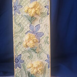 Irises ceramic sculptural panel, handmade.