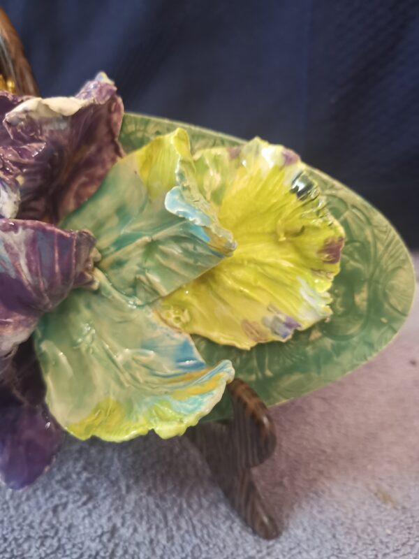 Abstract Irises 3D Sculptural  ceramic panel , Irises bouquet - Image 3