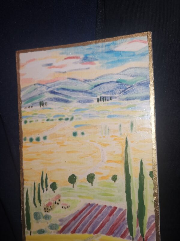Tuscany painting sunflowers 3D ceramic plate handmade - Image 4