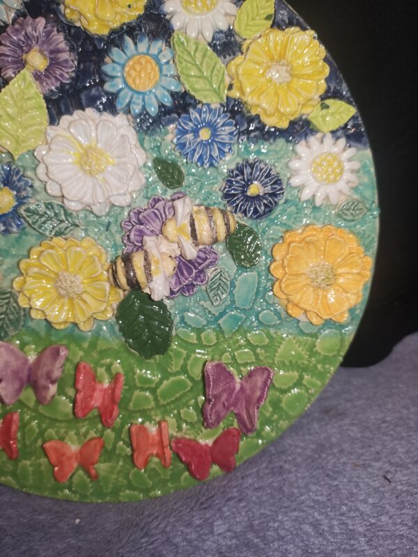 Wild flowers Butterflies and bees ceramic panel - Image 6