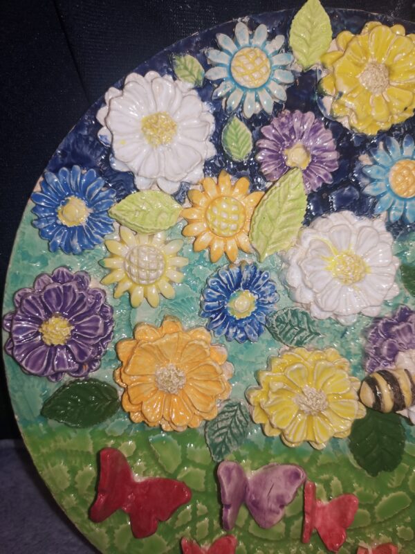 Wild flowers Butterflies and bees ceramic panel - Image 5