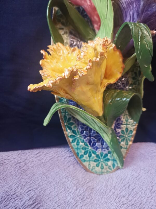 Irises 3D sculptural ceramic panel, size 6x10.6 inch - Image 5