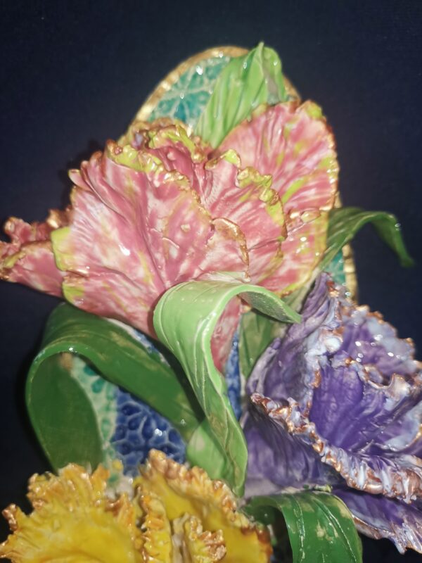 Irises 3D sculptural ceramic panel, size 6x10.6 inch - Image 7