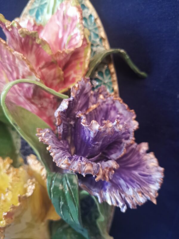 Irises 3D sculptural ceramic panel, size 6x10.6 inch - Image 8