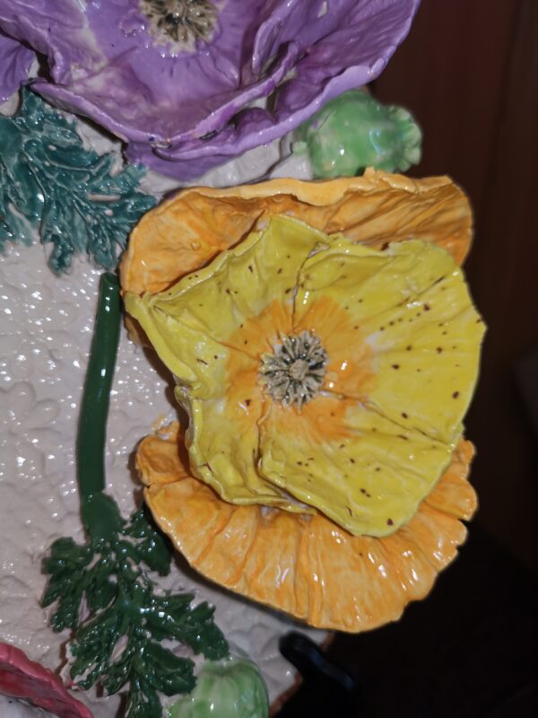 Poppies 3D sculptural ceramic plate, poppies bouquet,  bohemia flowers, handmade, Still life - Image 10