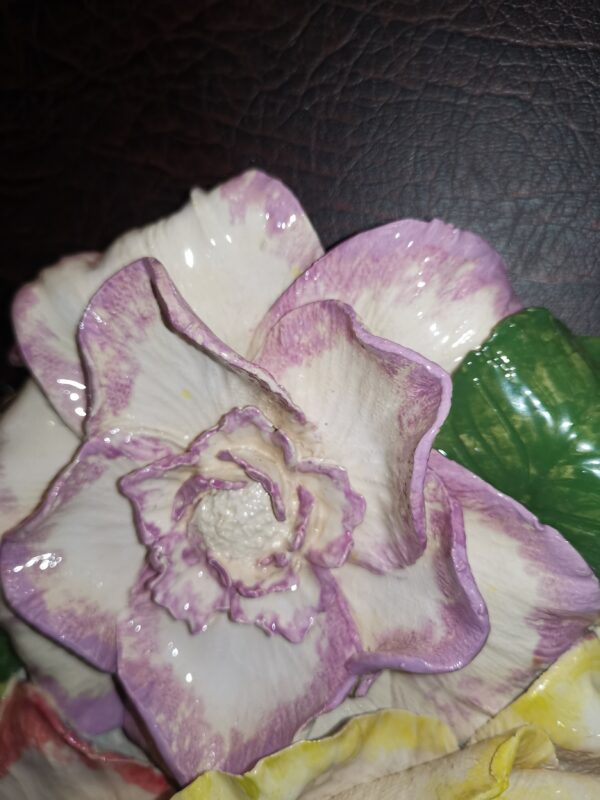 Peonies 3D sculptural ceramic plate, Peonies bouquet, bohemia flowers, handmade, Still life,size 24cm, 9.4 inch - Image 6
