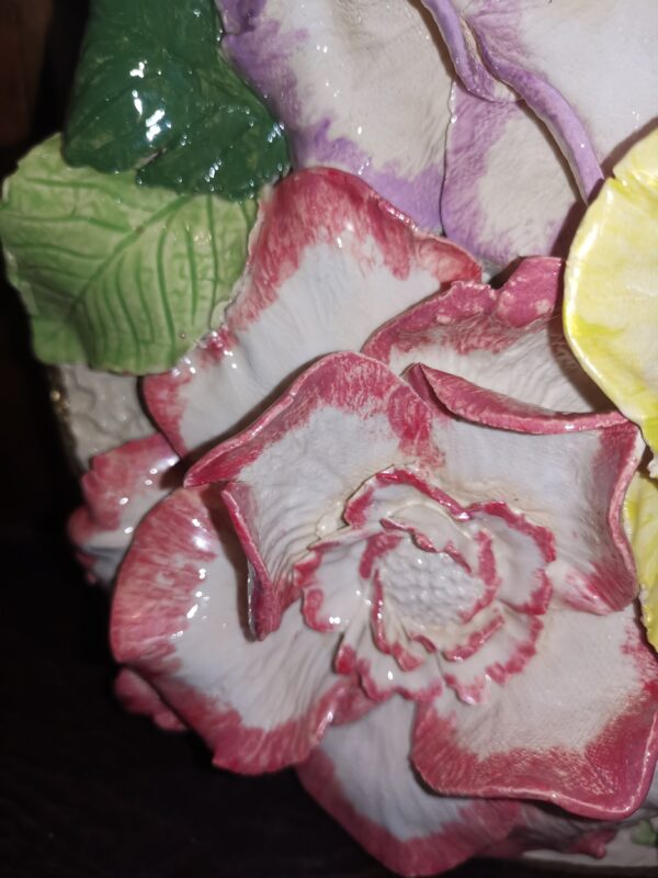 Peonies 3D sculptural ceramic plate, Peonies bouquet, bohemia flowers, handmade, Still life,size 24cm, 9.4 inch - Image 5