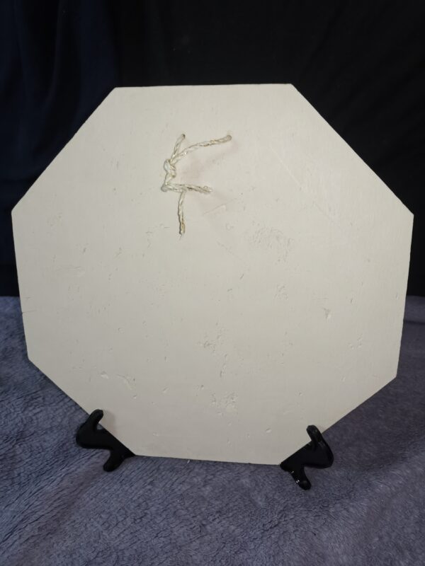 Roses white ceramic sculptural plate, handmade. - Image 6