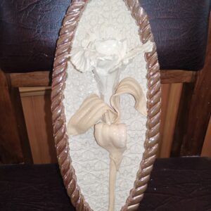 Tulips 3D sculpture ceramic panel,  bohemia flower, handmade, Still life