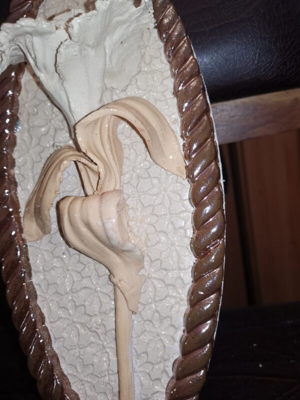 Tulips 3D sculpture ceramic panel,  bohemia flower, handmade, Still life - Image 5
