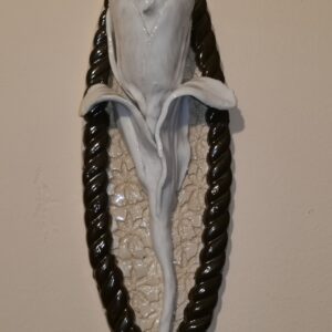 Tulip 3D sculpture ceramic panel,  bohemia flower, handmade, Still life.