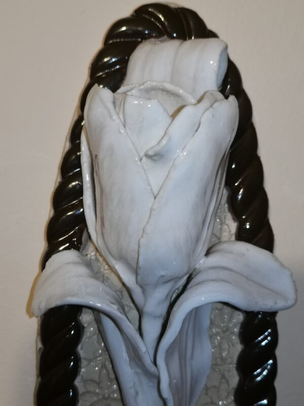 Tulip 3D sculpture ceramic panel,  bohemia flower, handmade, Still life. - Image 6