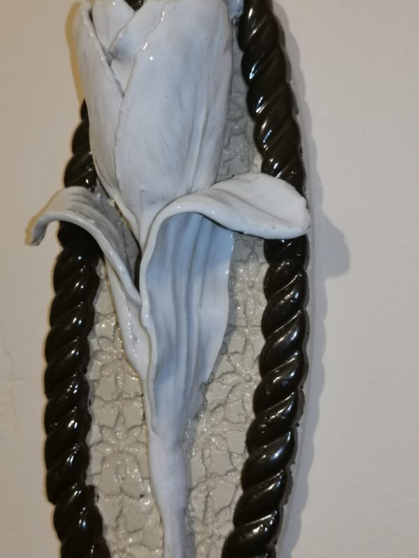 Tulip 3D sculpture ceramic panel,  bohemia flower, handmade, Still life. - Image 7