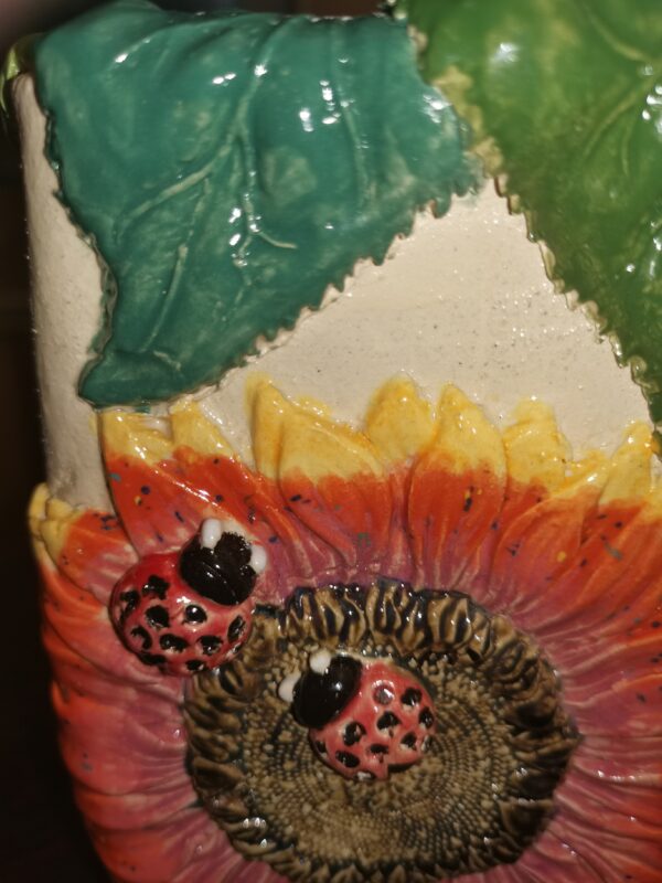Vase with sunflowers ceramic handmade. - Image 4