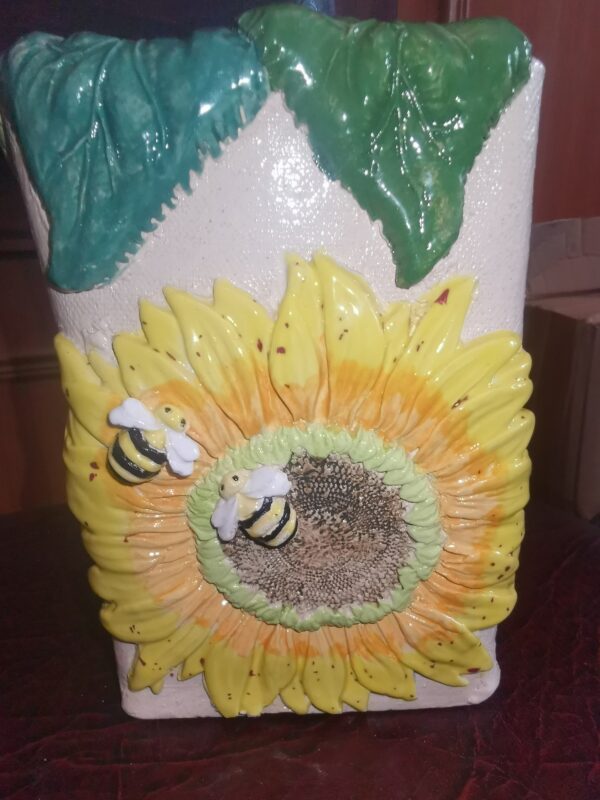 Vase with sunflowers ceramic handmade. - Image 5