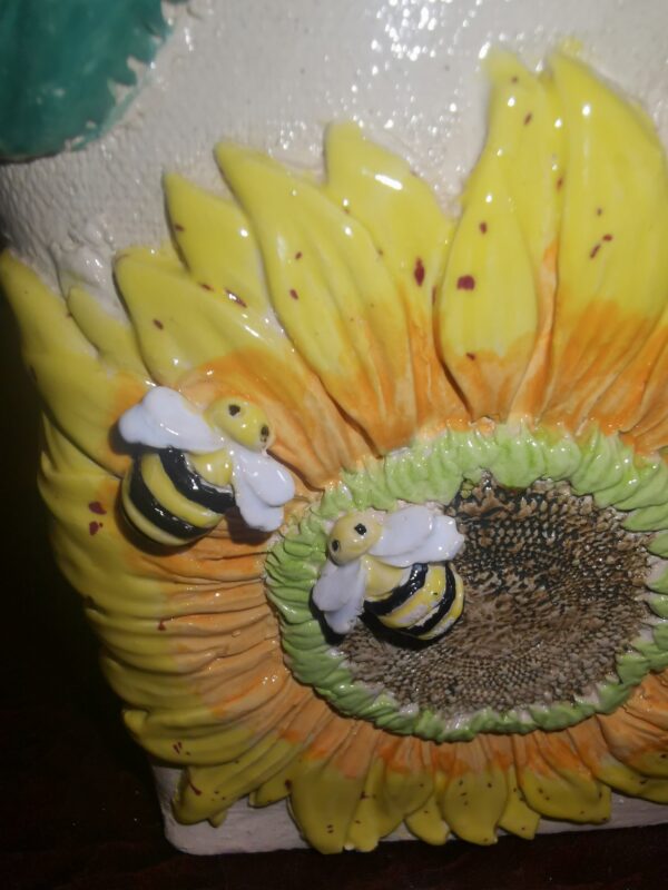 Vase with sunflowers ceramic handmade. - Image 6