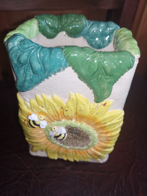 Vase with sunflowers ceramic handmade. - Image 7