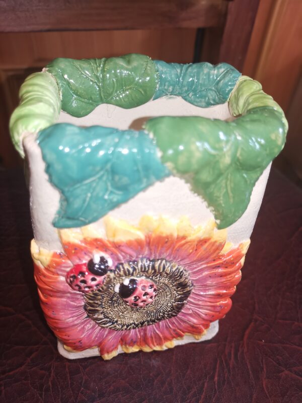 Vase with sunflowers ceramic handmade. - Image 8